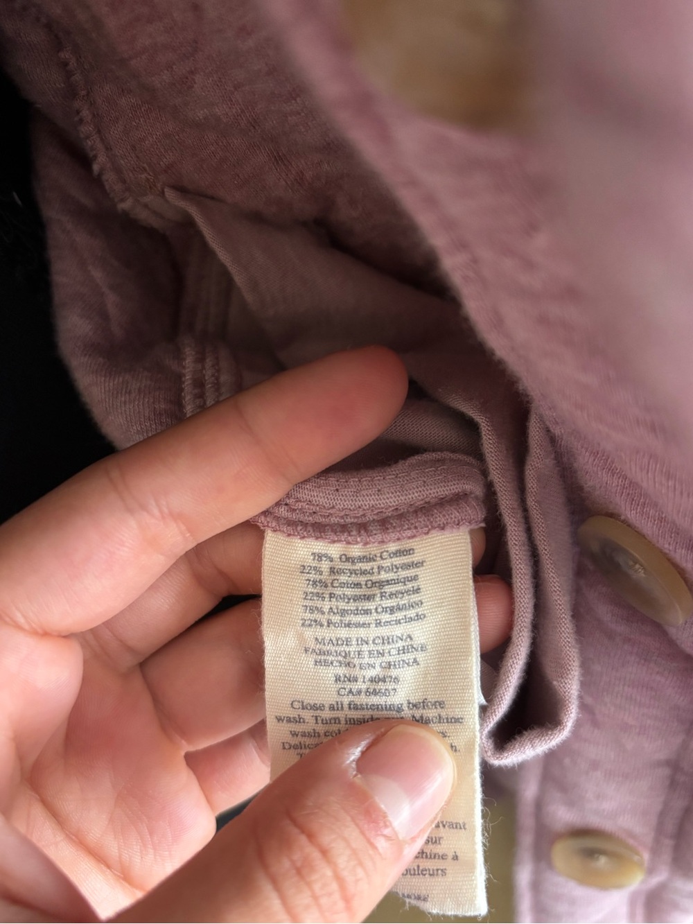 NWOT Fatherty Quilted Mauve Shacket Jacket - Organic Cotton - Picture 8 of 9